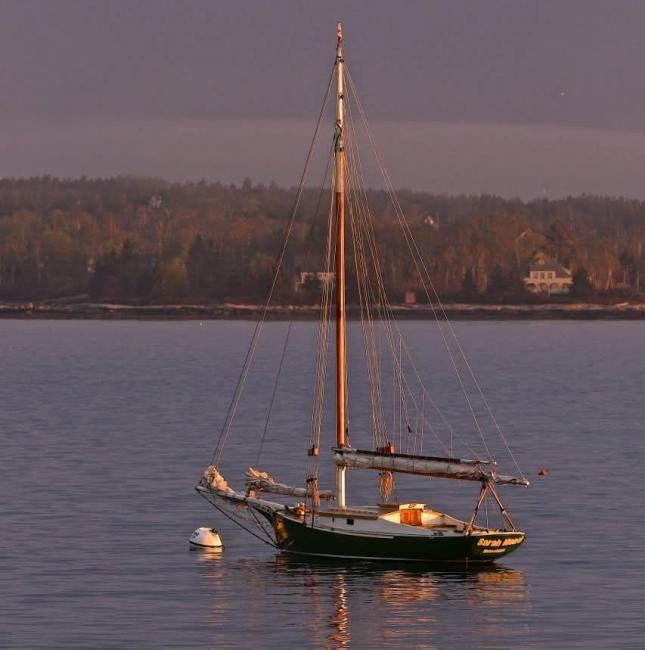 32' Friendship Sloop "Sarah Mead", moored port stern view
