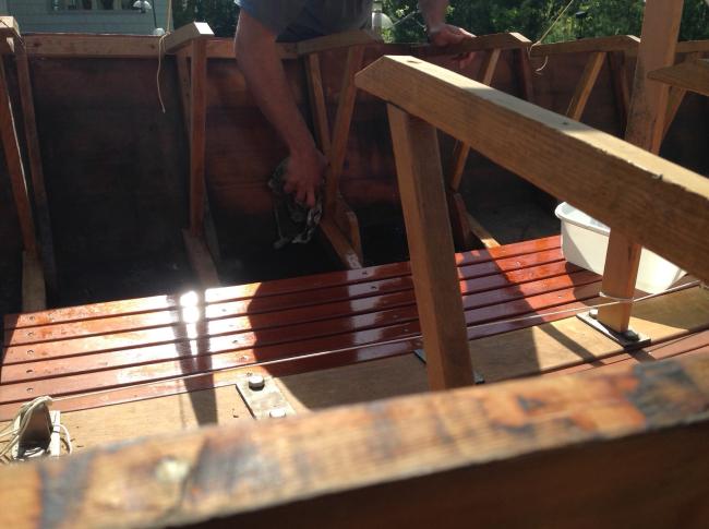 Wood Star, Partially Restored, up cose inside