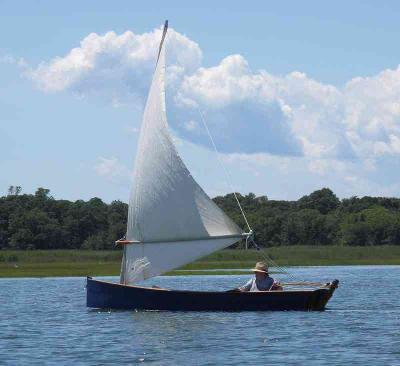 14' Oyster Sharpie - Howard Chapelle design, undersail port side view