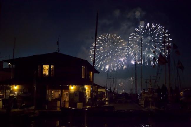 Fireworks on Seattle's Lake Union from The Center for Wooden Boats