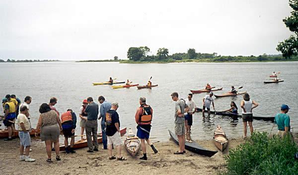 Kayaks at the beach in Groton CT