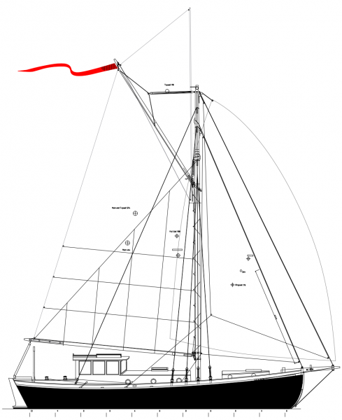 Kahuna Nui 37' pilothouse cruising sailboat for wood/epoxy construction