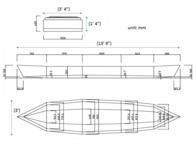 Sectional canoe