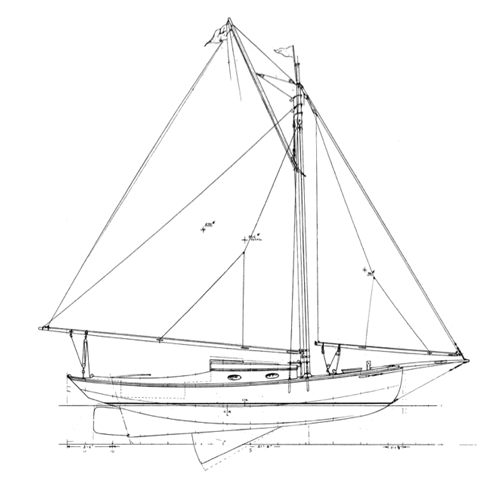 26' Gaff Sloop profile