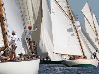 Classic yachts in the Mediterranean.