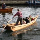 The Isobune is steered by a sculling oar off the transom. 
