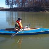 A Dave Gentry designed Chuckanut 15 kayak.