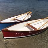 The two boats at rest on the sand spit at Morro Bay California