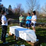 Cardboard boat as a class project.