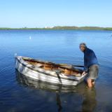 LIZZIE G., a 3/4 size replica of a Florida cat-ketch-rigged sharpie.