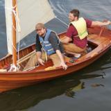 The 13' Sid skiff under sail at Port Hadlock, Washington