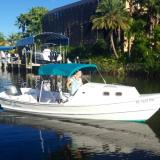 Speck, the dog and I cruising around the Florida canals