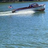 1959 Lyman, underway starboard side view