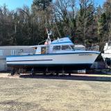1968 47' Grande , on the hard, starboard side view