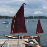 2014 19' Ness Yawl Designed by Ian Oughtred, in water docked sails up