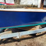 Lightning #10022, on trailer port side bow view