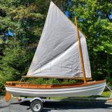 15' Dory-skiff, on trailer sail up full starboard view