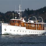 "MV DEERLEAP" 1929 80' HOFFAR BEECHING, CANADA CLASSIC FANTAIL, underway port side view