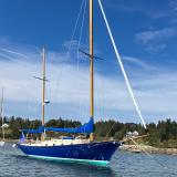 36' Joel White Ketch (1971) NASKET, in water starboard side bow view