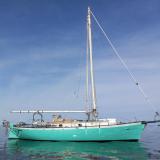 Atkin 30' Gaff-Cutter WindRose 1979, in water starboard side view