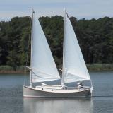 Catbird 24, undersail portside view