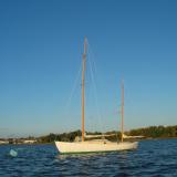 Rozinante Herreshoff design 1969, in water port side view