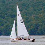 Classic 1948 19-foot Hurricane designed by Philip Rhodes, undersail