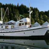 58 Foot William Garden Heavy Timber Motor Yacht Built 1952, in water starbaord side