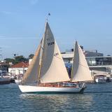 Herreshoff Original H-28 Bright Star Herreshoff Original H-28 Bright Star, undersail portside view