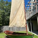 Pete Culler 14' "Good Little Skiff", on trailer starboard side view