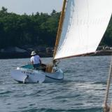 "VICTORIA" 1963 Cheoy Lee, Ronald Carter, Traditional Cat, undersail, view looking at stern