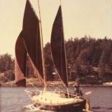 Donna sailing off Friday Harbor, prior to heading to Hawaii