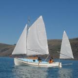 Peter Croft built his Pathfinder with the optional cabin, here he is on New Zealands Akaroa harbour