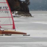 The Mini Skeeter sailing at Somers bay on Flathead Lake Montana