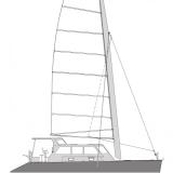 Sail Plan of the Sharpie Cat 42