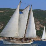 Black Dolphin sailing in Hong Kong in ABC 2015 Classic Yacht Race