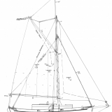 Sail plan of 23' wooden centerboard cutter Sandy