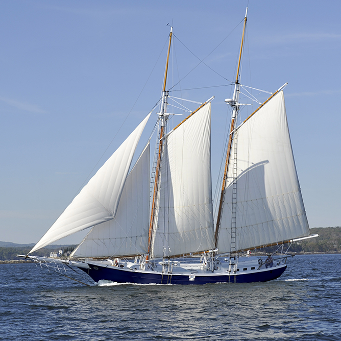 Schooner CHARM sailing on Penobscot Bay, Maine. Schooner CHARM sailing on Penobscot Bay, Maine.
