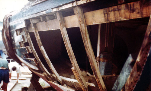 Starboard bow.