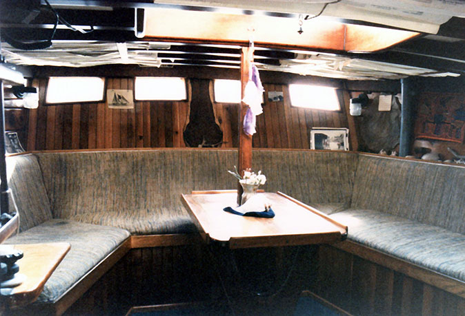 The sette in the aft cabin.