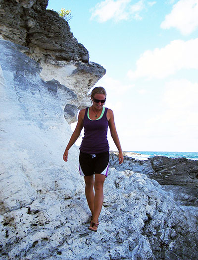 Joee on the sandstone rocks.