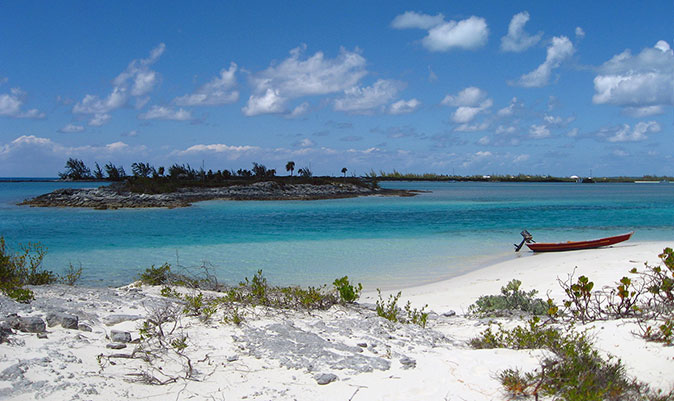 Joe's Sound and beach of Hog Cay.