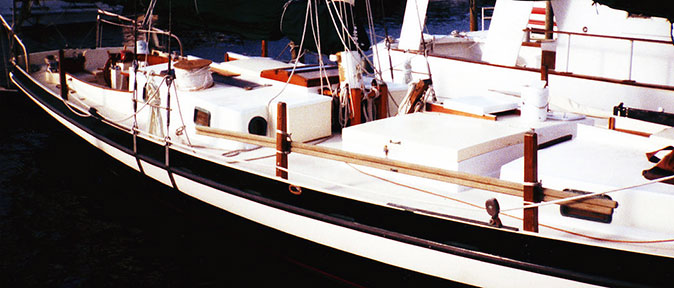 Tapered wooden stanchions.