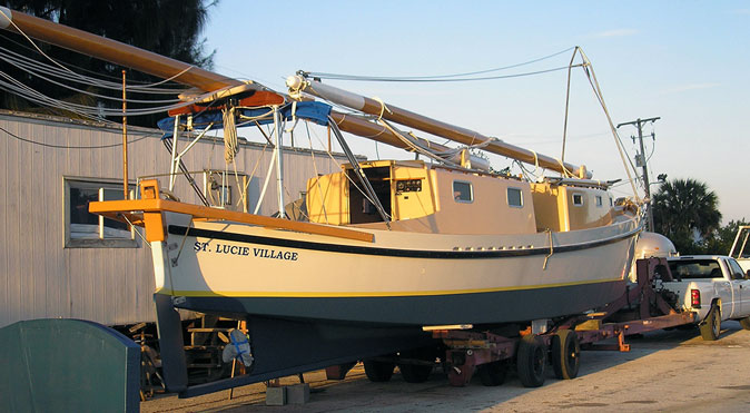 Wooden boat commuter, sharpie sailboat for sale florida 