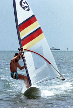 Reuel windsurfing.